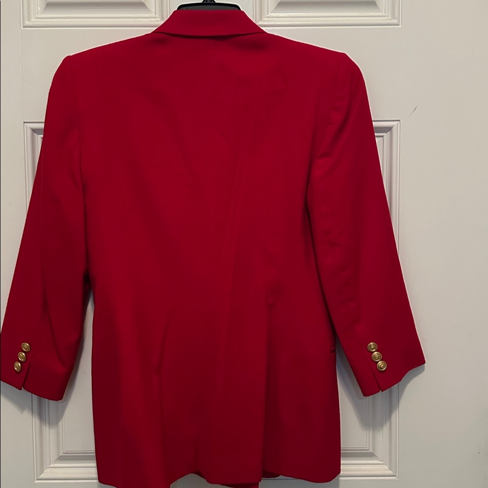 Talbots Bold Red Double-Breasted Blazer Petites S… - image 4